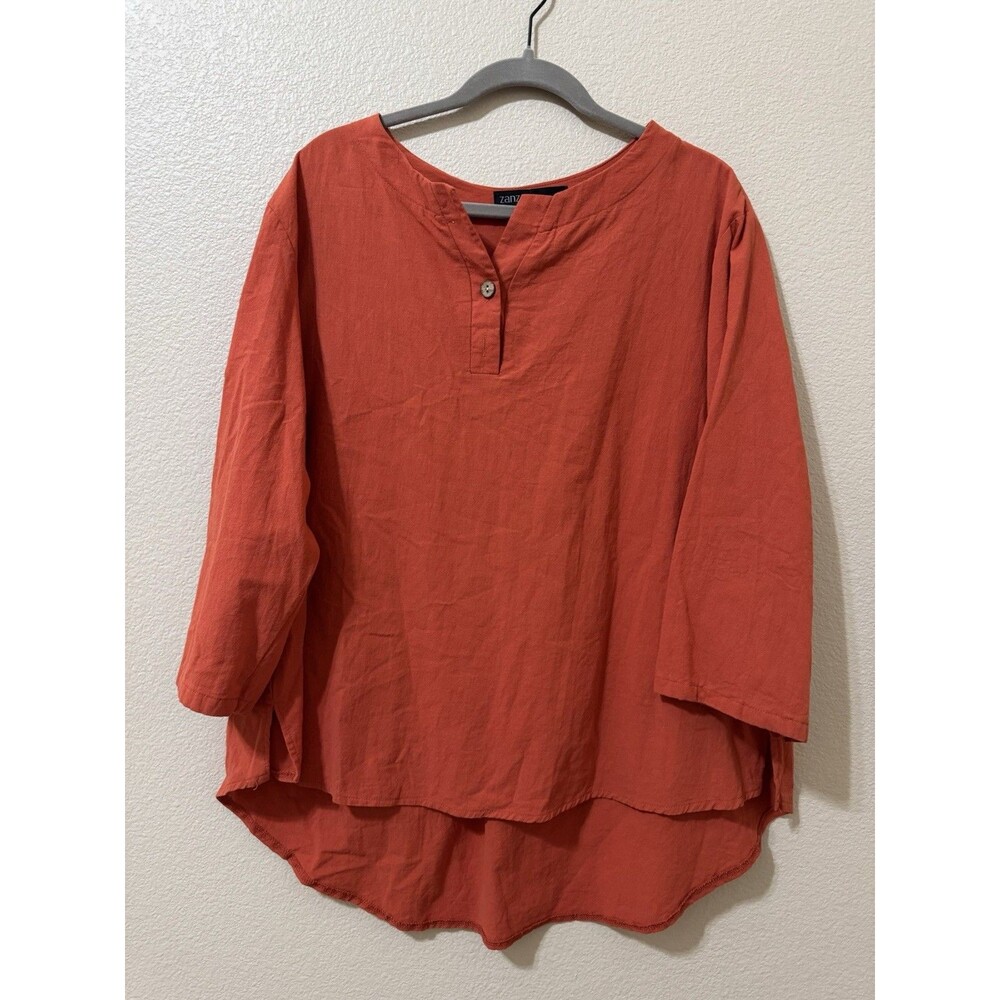 ZANZEA Women's 5XL Plus Size 100% Cotton Blouse Terracotta Tunic Boho Top